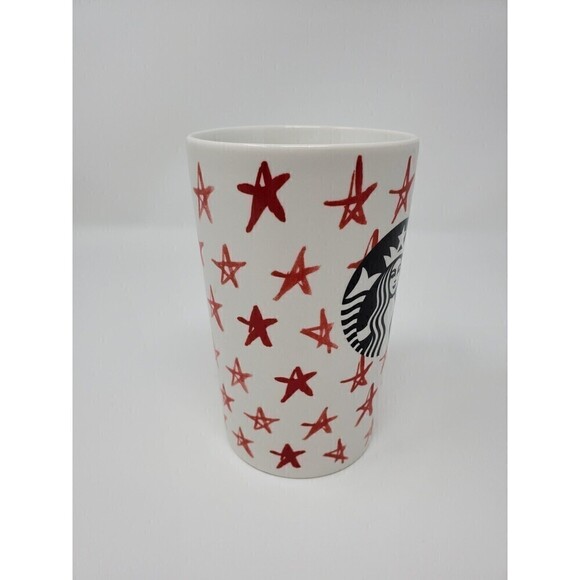 STARBUCKS 2014 RED STARS COFFEE MUG BLACK SIREN 16 OUNCES - Picture 4 of 12